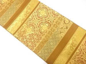 横段に華紋織り出し　袋帯